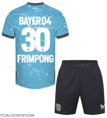 Bayer Leverkusen Jeremie Frimpong #30 Terza Maglia Bambino 2023-24 Manica Corta (+ Pantaloni corti)